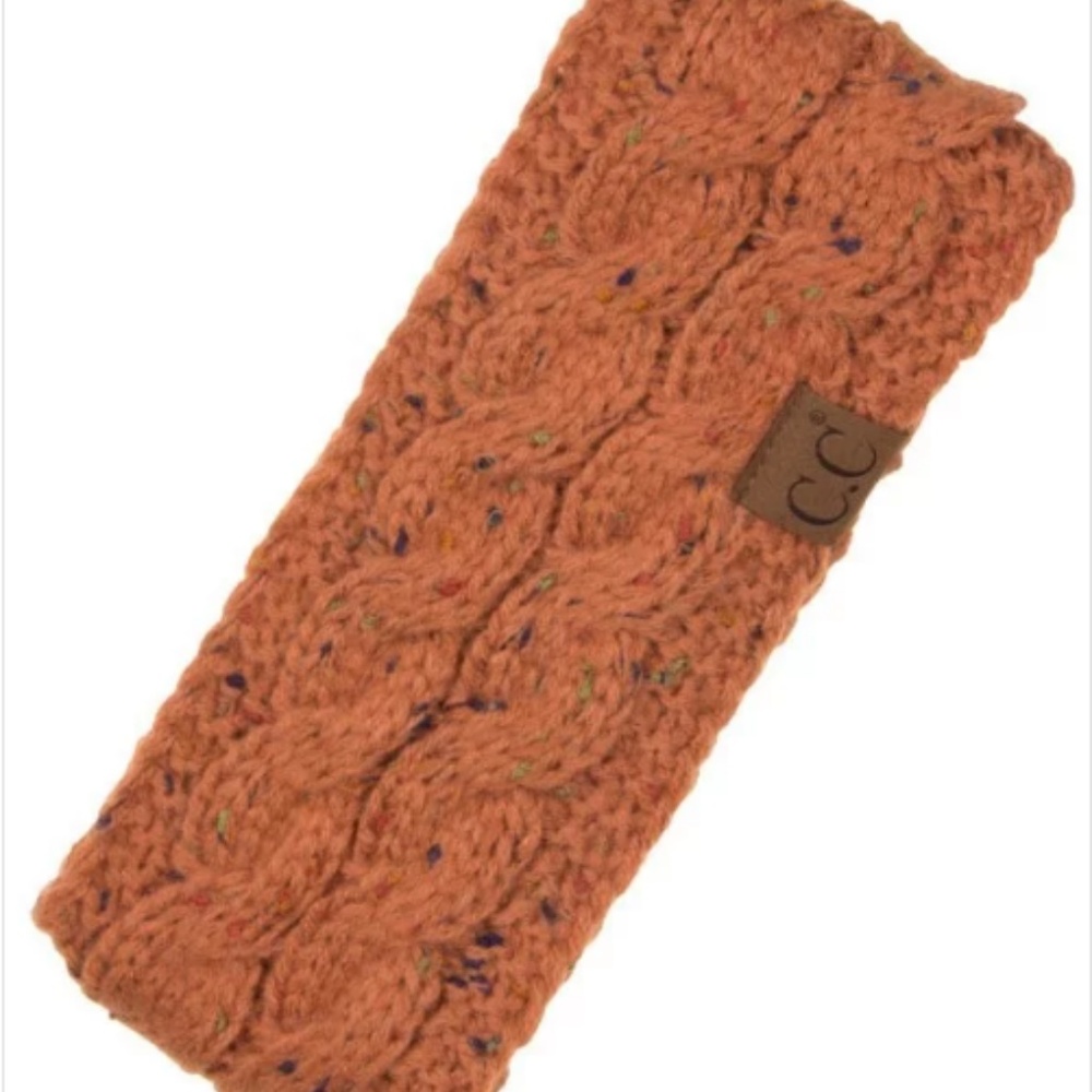 C.C Pumpkin knit confetti Sherpa lined headband - Picture 2 of 2